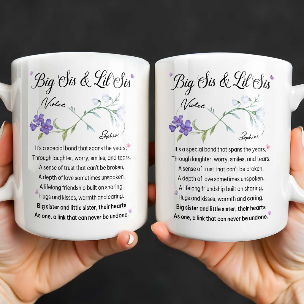 Big Sis And Lil Sis, Personalized Coffee Mug, Gift For Sisters - 4