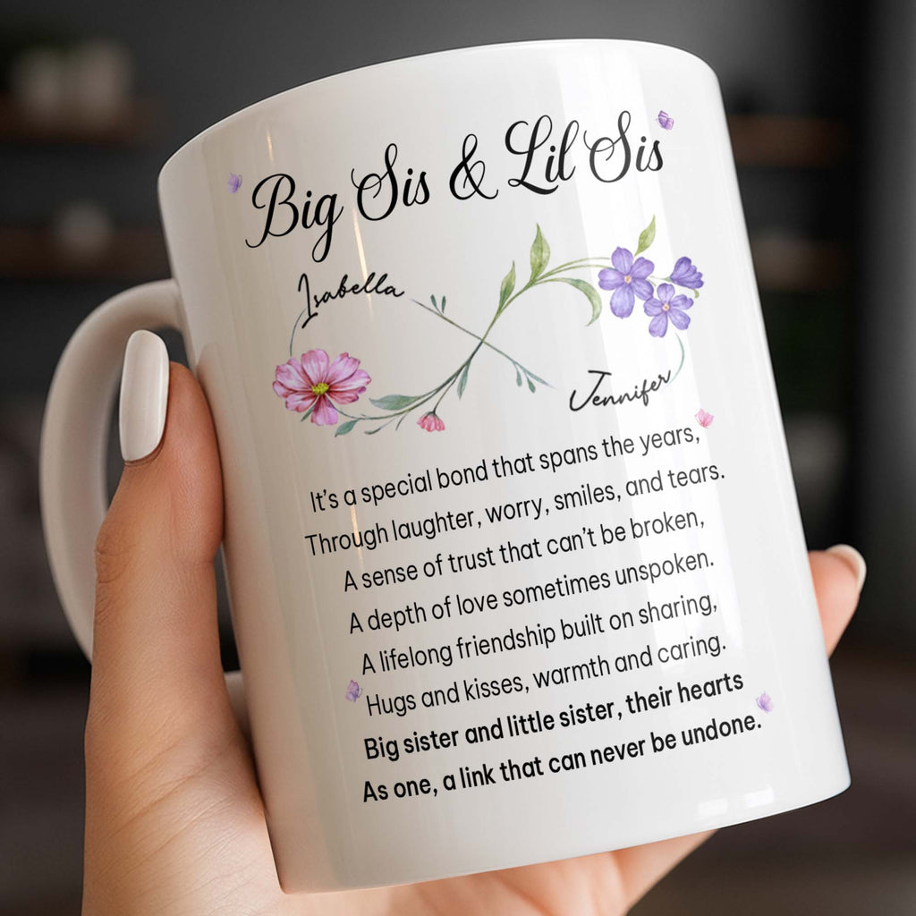Big Sis And Lil Sis, Personalized Coffee Mug, Gift For Sisters - 5