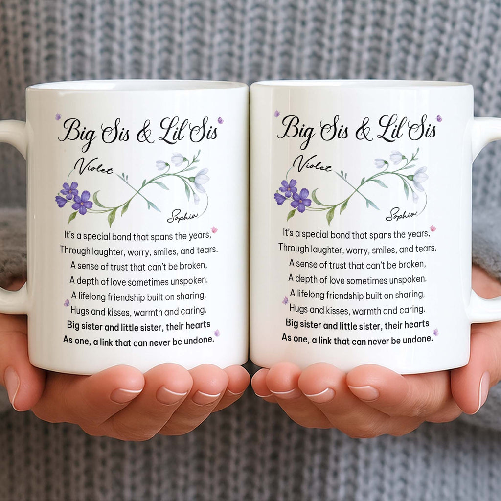 Big Sis And Lil Sis, Personalized Coffee Mug, Gift For Sisters - 6