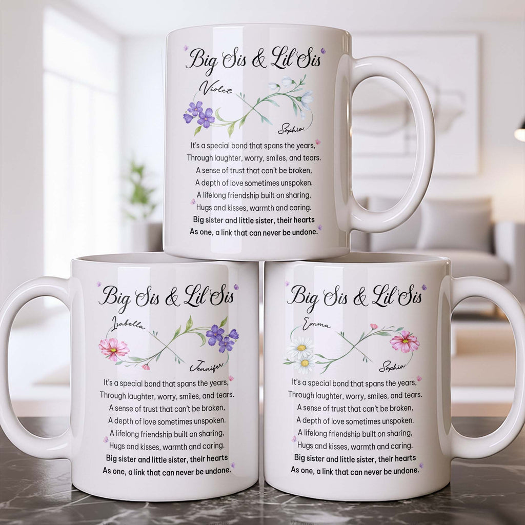 Big Sis And Lil Sis, Personalized Coffee Mug, Gift For Sisters - 8