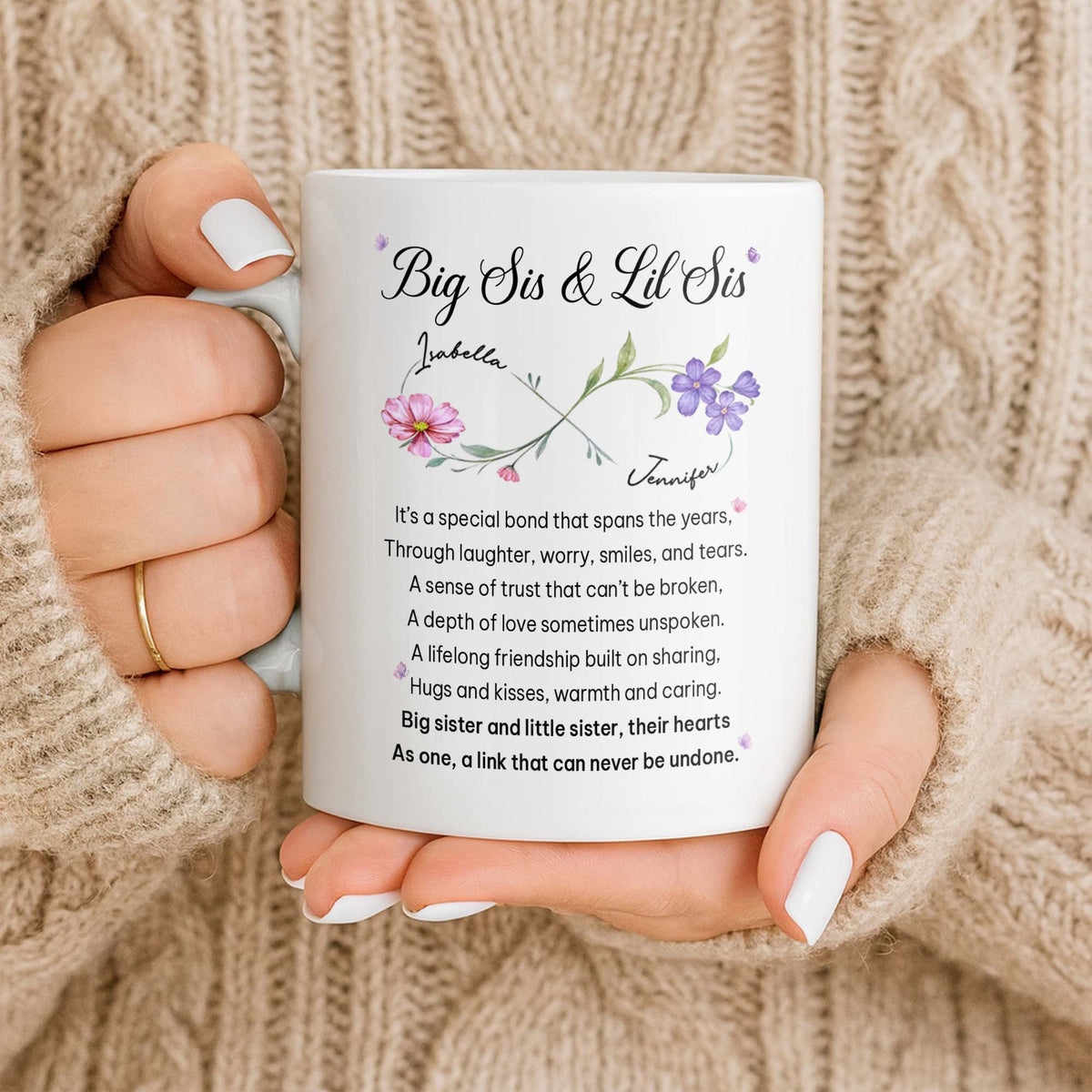 Big Sis And Lil Sis, Personalized Coffee Mug, Gift For Sisters - 9