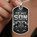To My Son, Personalized Dog Tag Necklace, Gift For Son and Dad lovers - 2