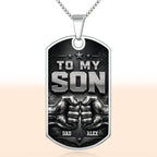 To My Son, Personalized Dog Tag Necklace, Gift For Son and Dad lovers - 9
