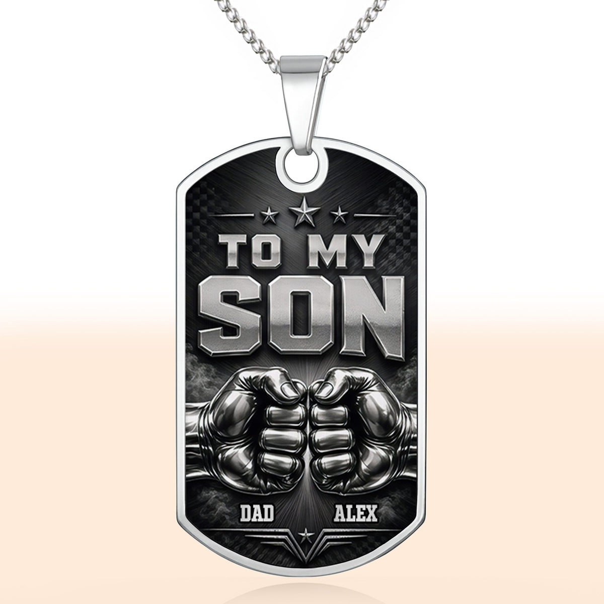 To My Son, Personalized Dog Tag Necklace, Gift For Son and Dad lovers - 9