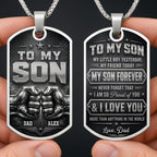 To My Son, Personalized Dog Tag Necklace, Gift For Son and Dad lovers - 1