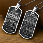To My Son, Personalized Dog Tag Necklace, Gift For Son and Dad lovers - 6