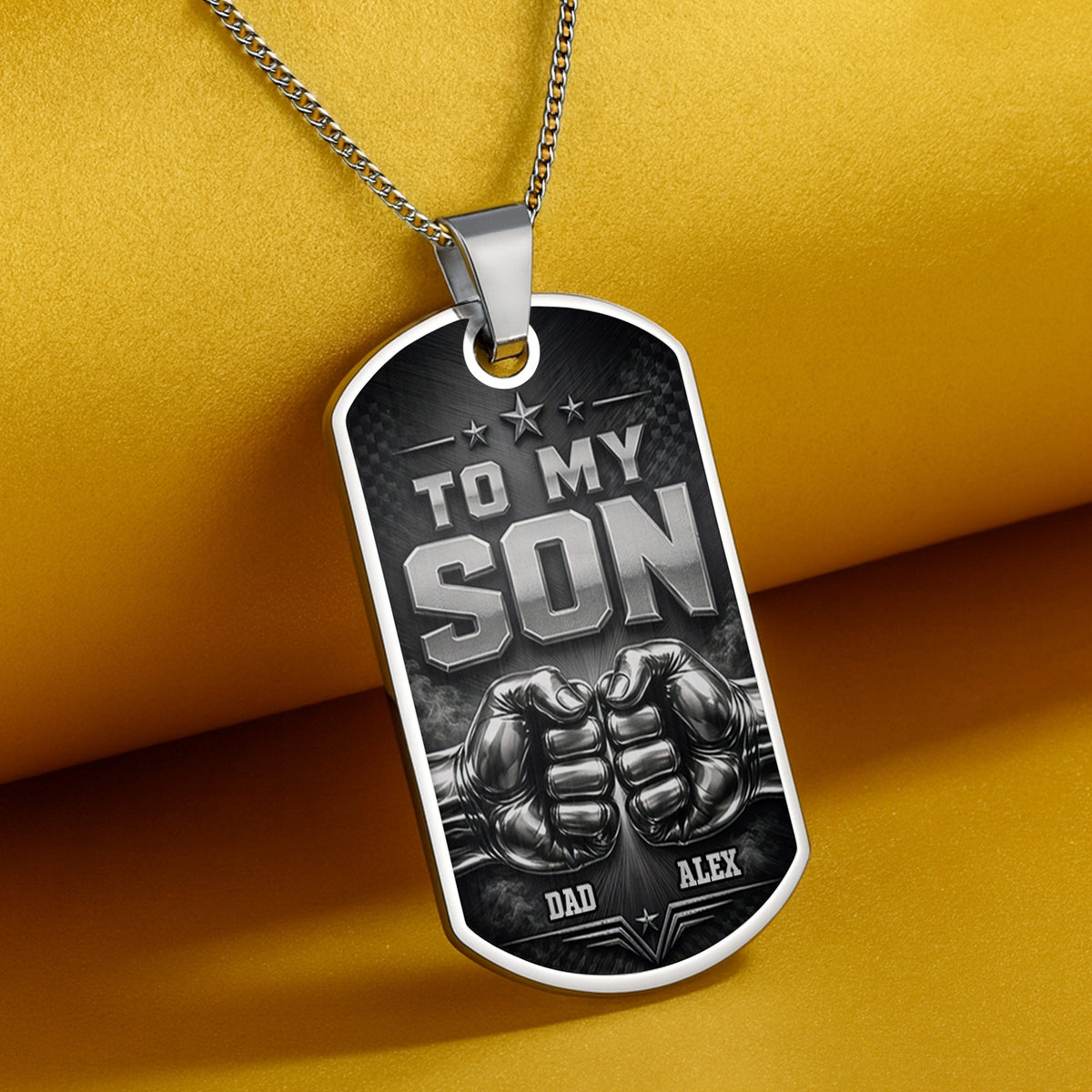 To My Son, Personalized Dog Tag Necklace, Gift For Son and Dad lovers - 7