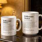 Personalized "Difference Maker" Coffee Mug - Custom 11oz Ceramic Tea Cup - Thank You Appreciation Gift for Mentor, Teacher, Boss, Leader - 4