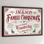 Custom "Welcome To The Family Christmas" Poster - Personalized Horizontal Holiday Wall Art Print - Housewarming Decor for Families - 1