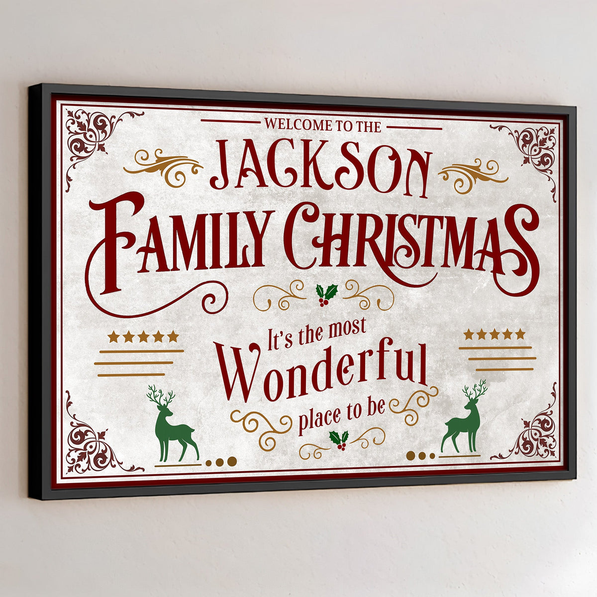 Custom "Welcome To The Family Christmas" Poster - Personalized Horizontal Holiday Wall Art Print - Housewarming Decor for Families - 1