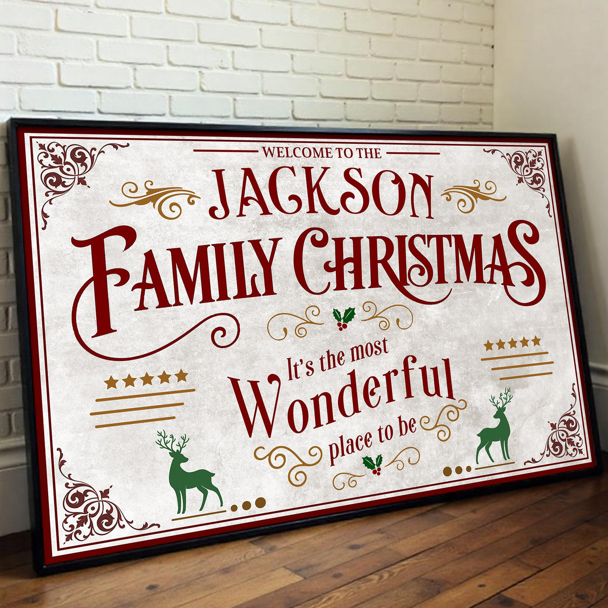 Custom "Welcome To The Family Christmas" Poster - Personalized Horizontal Holiday Wall Art Print - Housewarming Decor for Families - 5