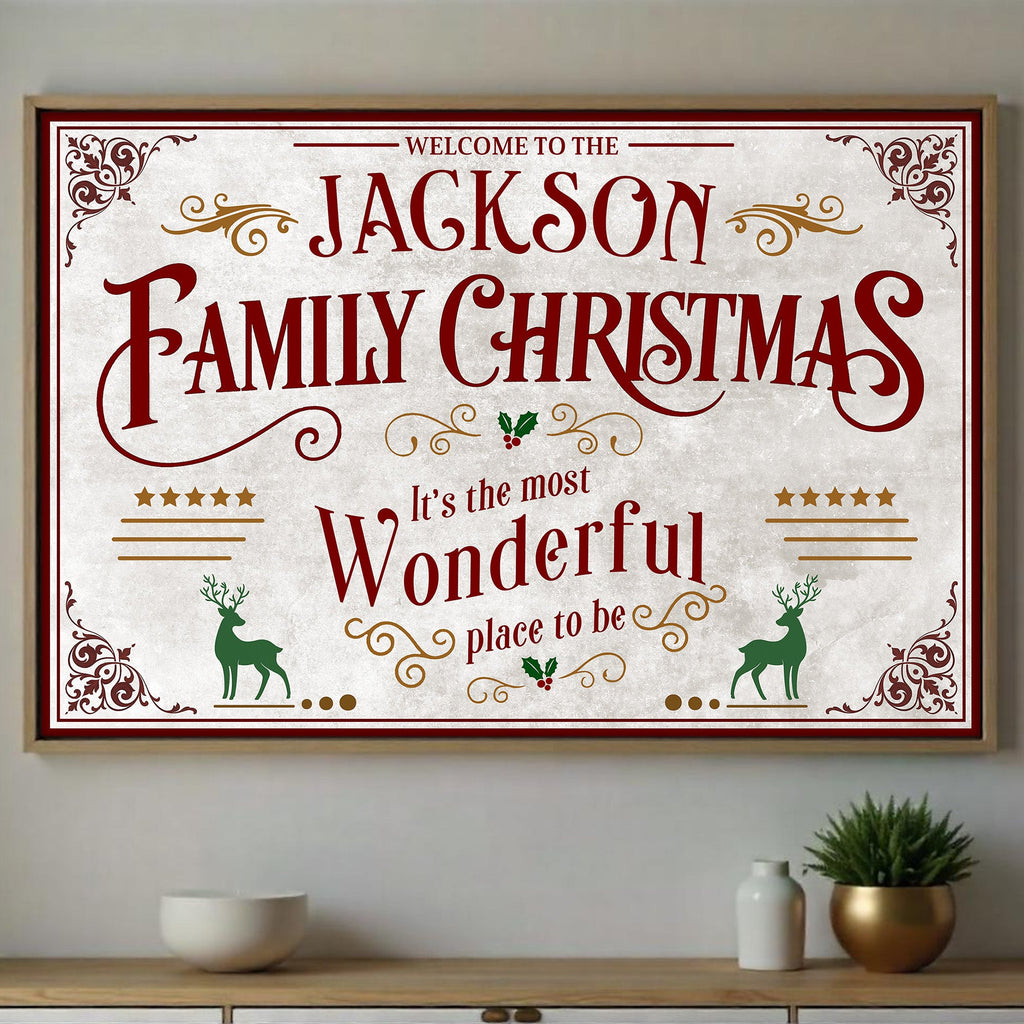 Custom "Welcome To The Family Christmas" Poster - Personalized Horizontal Holiday Wall Art Print - Housewarming Decor for Families - 2