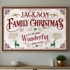 Custom "Welcome To The Family Christmas" Poster - Personalized Horizontal Holiday Wall Art Print - Housewarming Decor for Families - 2
