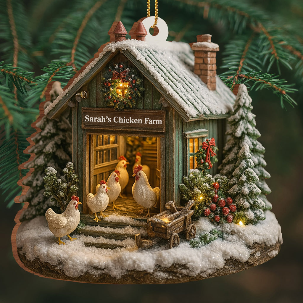 Custom "Welcome to Our Cozy Farm" Wood Ornament - Personalized Family Name Christmas Tree Decoration - Gift for Farm Owners, Country Homes - 7