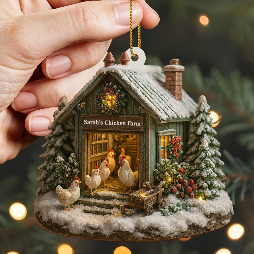 Custom "Welcome to Our Cozy Farm" Wood Ornament - Personalized Family Name Christmas Tree Decoration - Gift for Farm Owners, Country Homes - 2