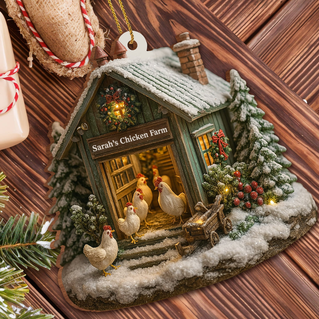 Custom "Welcome to Our Cozy Farm" Wood Ornament - Personalized Family Name Christmas Tree Decoration - Gift for Farm Owners, Country Homes - 3