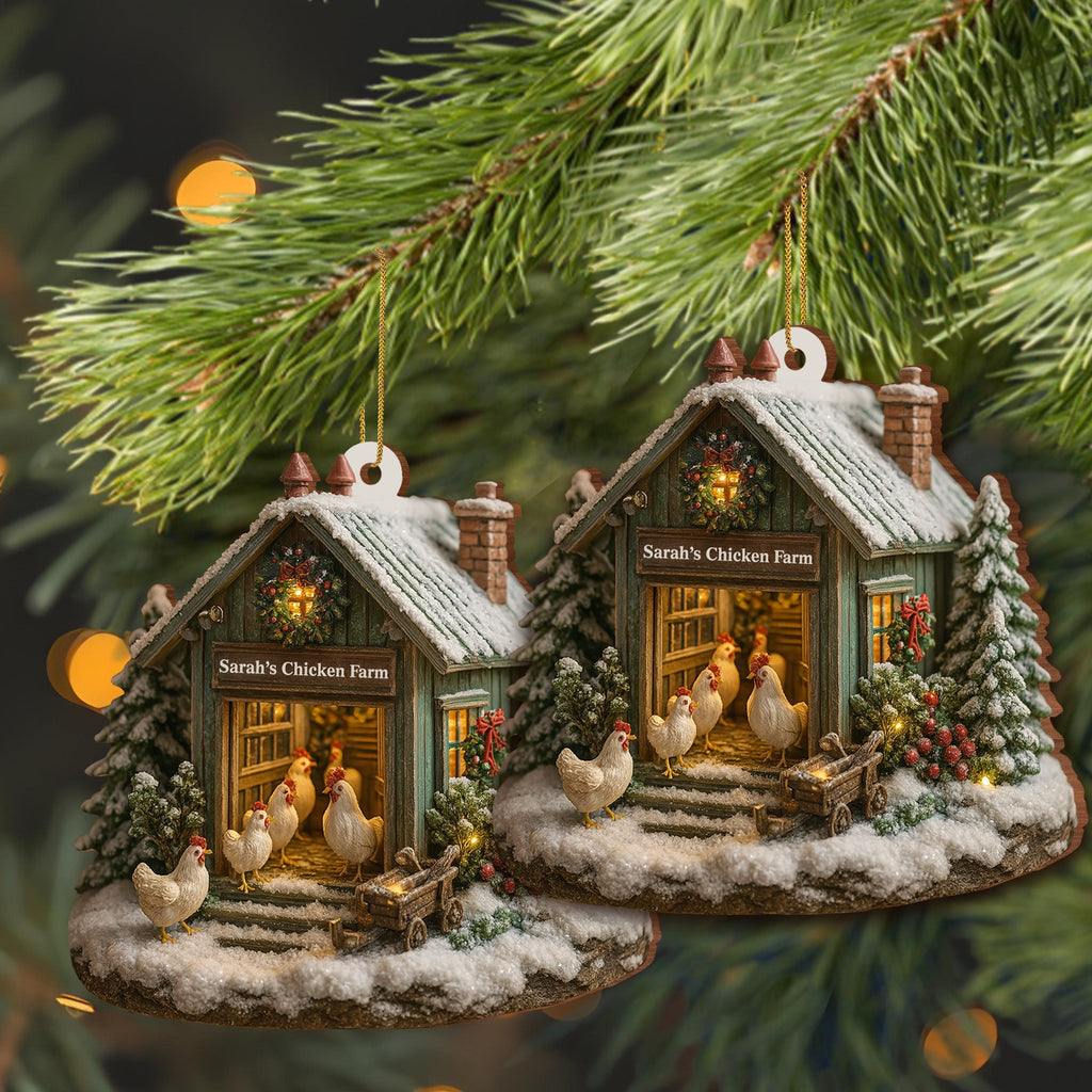Custom "Welcome to Our Cozy Farm" Wood Ornament - Personalized Family Name Christmas Tree Decoration - Gift for Farm Owners, Country Homes - 5