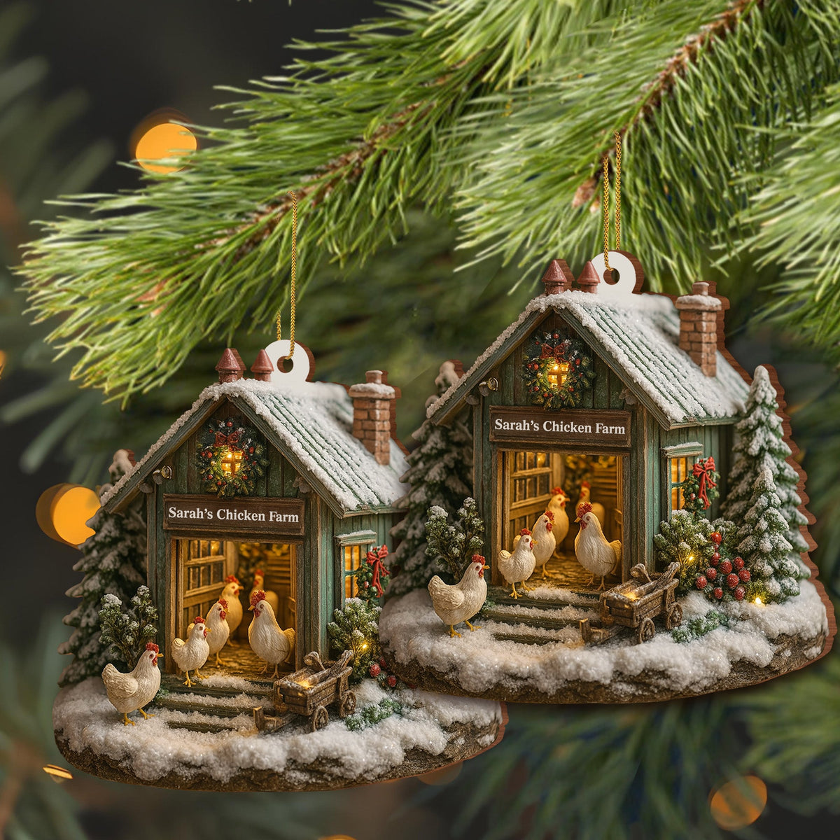 Custom "Welcome to Our Cozy Farm" Wood Ornament - Personalized Family Name Christmas Tree Decoration - Gift for Farm Owners, Country Homes - 5