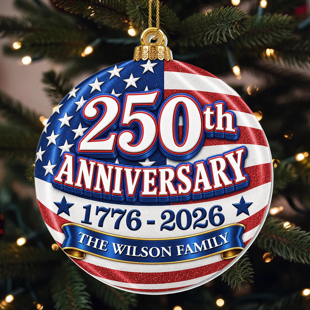 Anniversary Our Family, Personalized Custom Acrylic Ornament, Gift For Families - 1