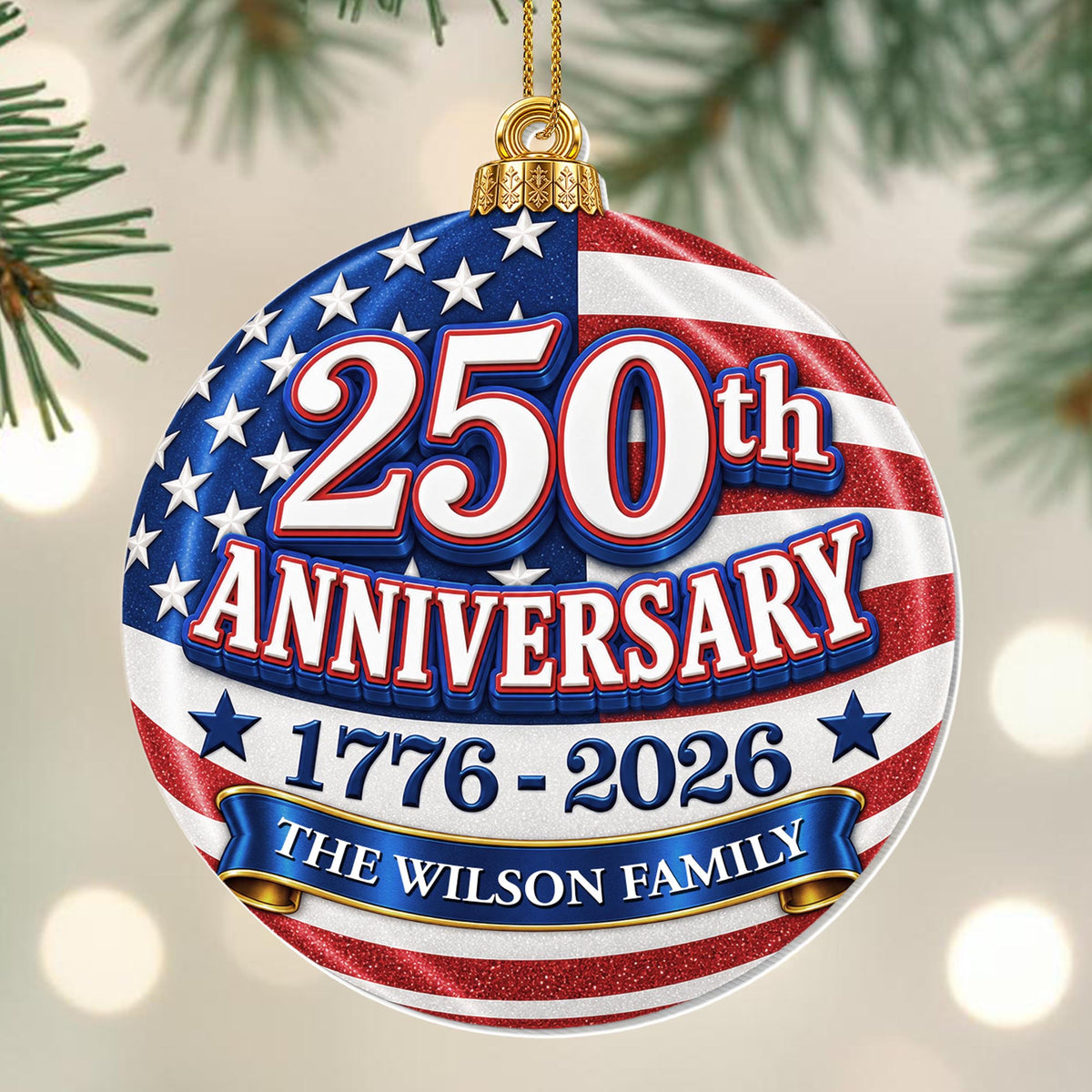 Anniversary Our Family, Personalized Custom Acrylic Ornament, Gift For Families - 3