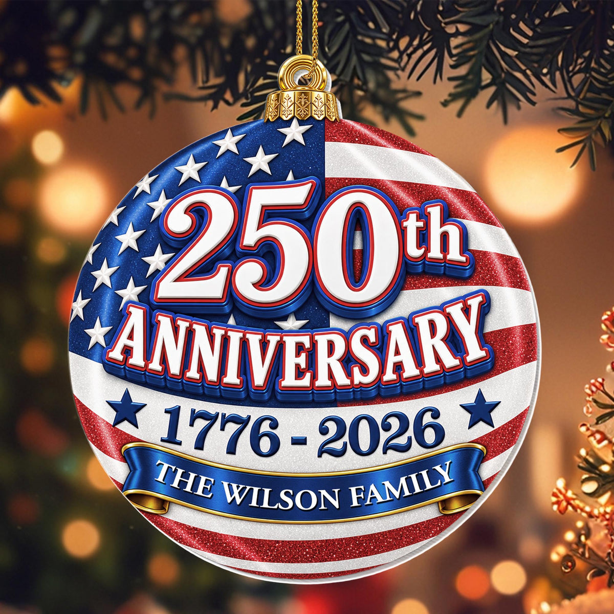 Anniversary Our Family, Personalized Custom Acrylic Ornament, Gift For Families - 7