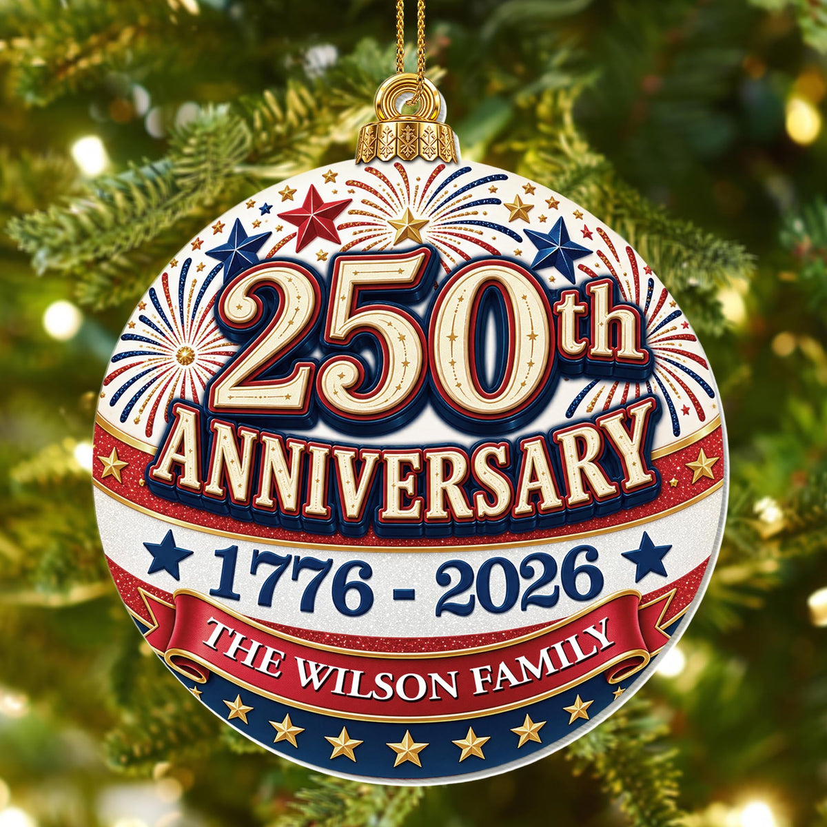 Anniversary Our Family, Personalized Custom Acrylic Ornament, Gift For Families - 8