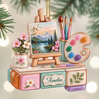 Every Stroke Tells A Story, Personalized Acrylic Ornament, Artist Gift - 3